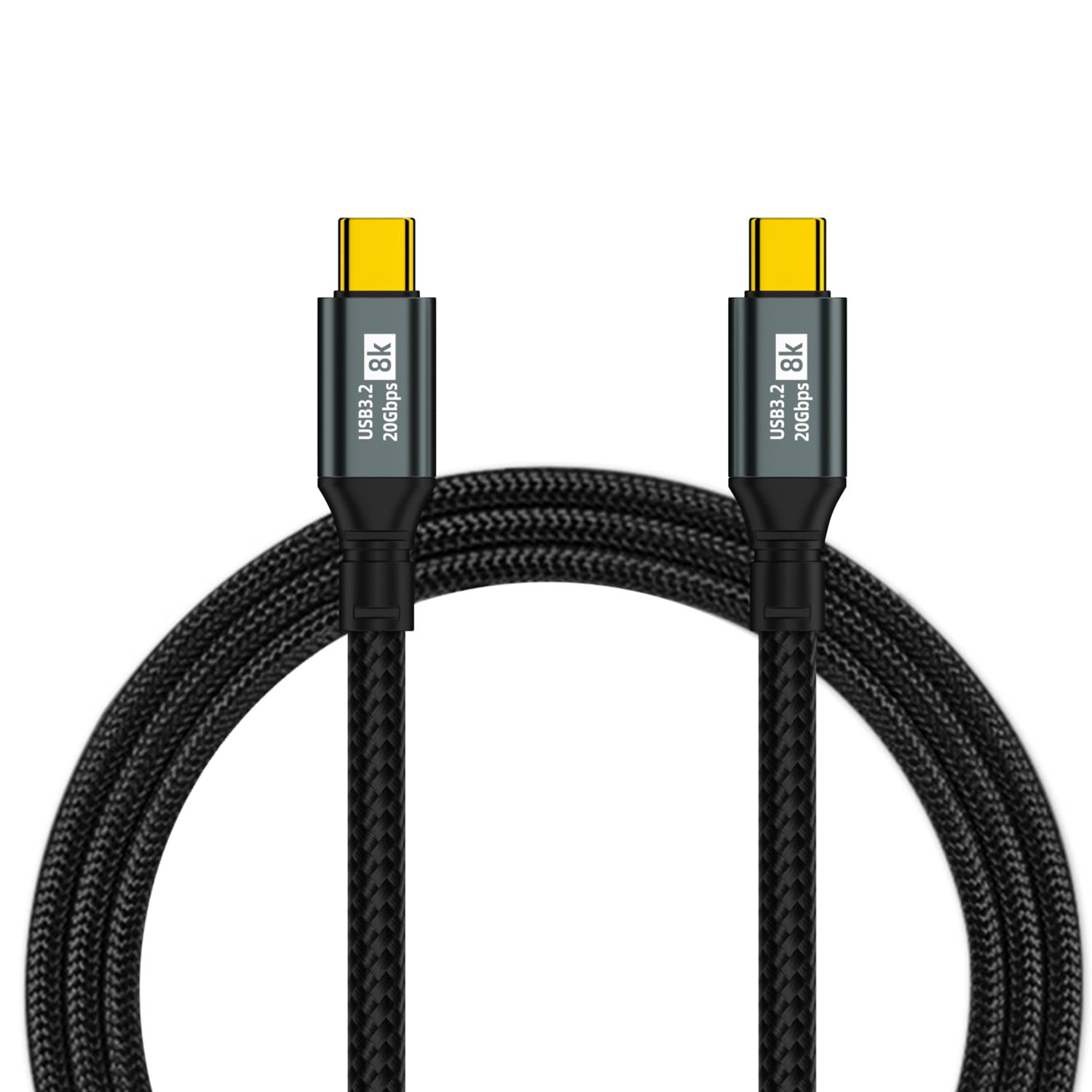 

USB3.2 100W Type-C to Type-C Full Function 8K HD Fast Charging Data Cable Suitable for Samsung iPhone 15 MacBook Charging Cable 1m чёрный