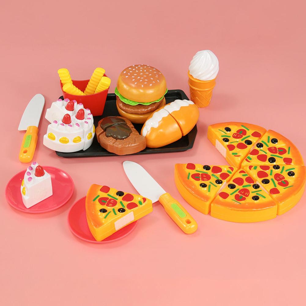 Simulare Mâncare Copii Pretend Bucătărie Jucării Hamburger Gătit Jucării Joacă Pretend Pizza Set Ste X1S6