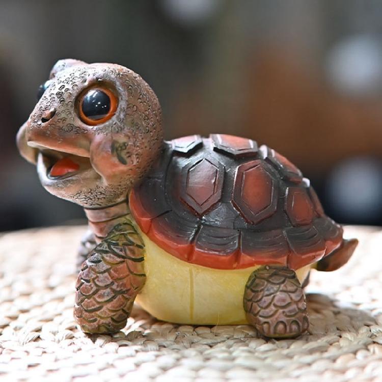 Statue Tortues Œil Grand Size Résine Animal Petite Sculpture Ornement pour Jardin Paysage Décorations et Affichage Bureau Maison
