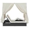Double Sun Lounger Warm White 205 x 129 x 200 cm Poly Rattan