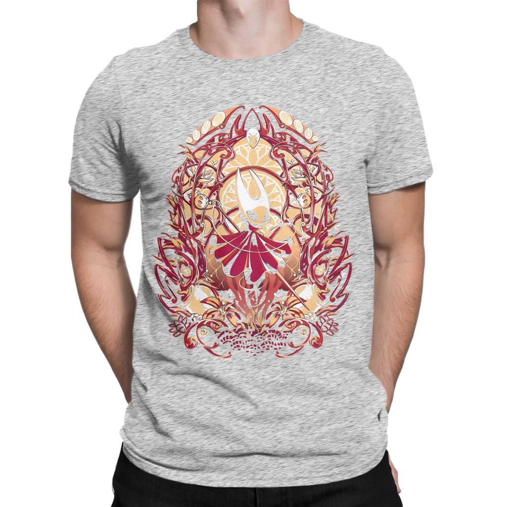Leisure Hornet Hollow Knight Silksong T-Shirt Men Crewneck 100% Cotton T Shirt Gothic Indie Game Short Sleeve Tee Shirt Clothes