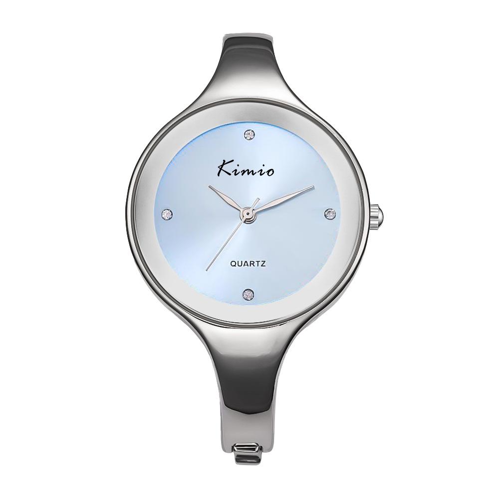 Temperament Nischen-Quarzuhr Disc Light Luxus Einfache skalenlose Strass Casual Armband Stil Uhr für Frauen