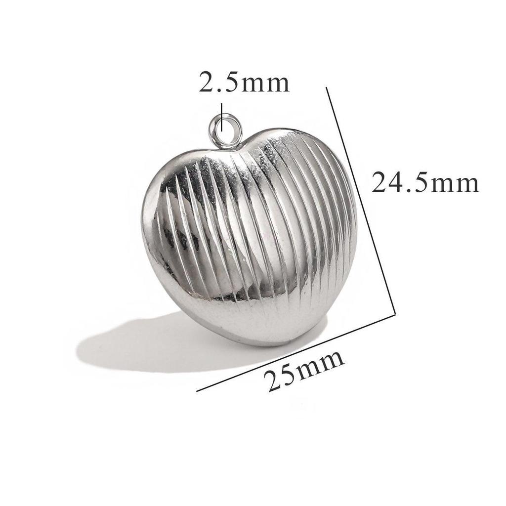 Polerowana stal tytanowa 3D wydrążone serce wodoodporna zawieszka