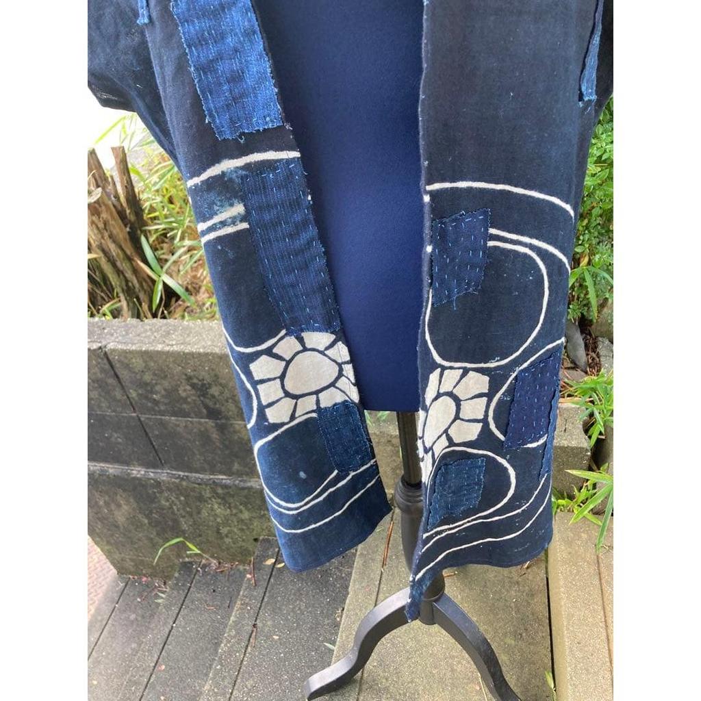 Used C5 Boro Haori Indigo Dyeing Tsutsugaki Patchwork Sashiko Noragi Old Cloth Remake