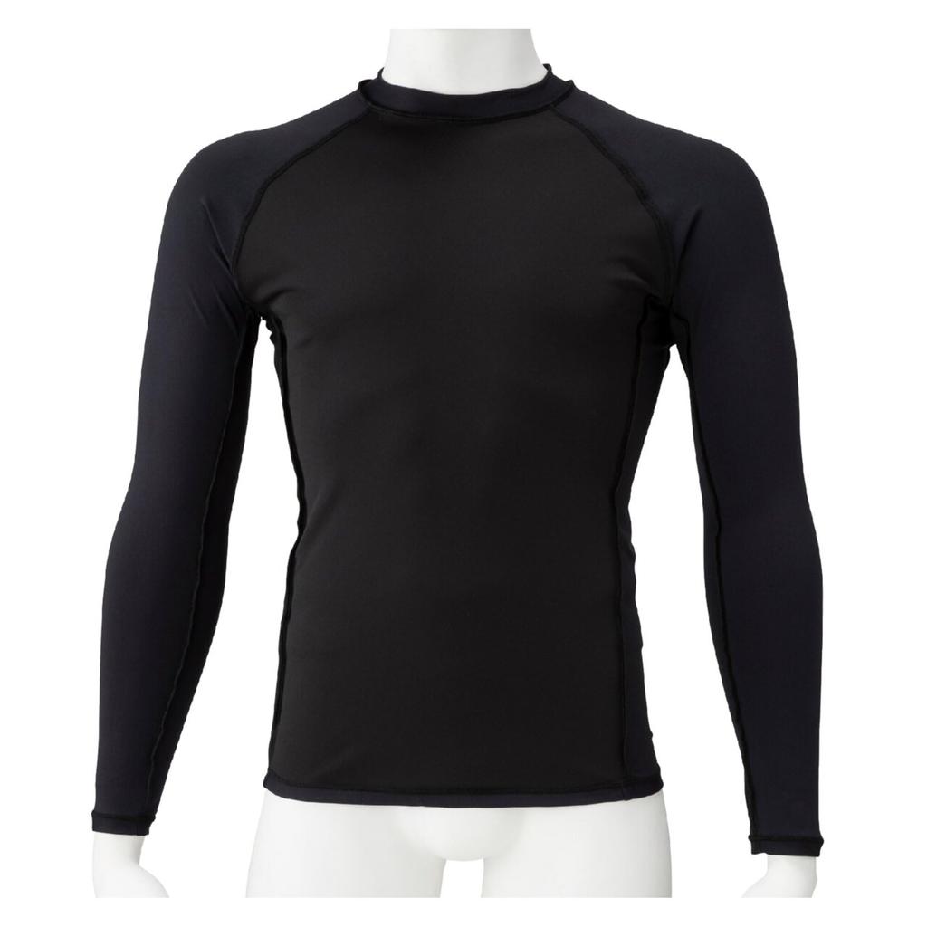 MIZUNO Basic Competitive Fitness Rash N2JDCA03 3XL Swimsuit, Swimming, Guard, Unisex, 09 Black,
