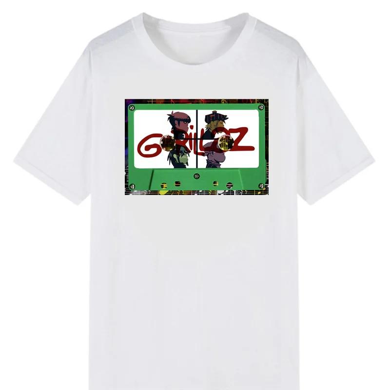 Harajuku Anime Shirt Gorillaz Tee Adult Great Quality Tshirt Retro Manga Graphic Tshirts Men Clothing Oversized T Shirt Mens Tee