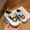 Girl Princess Shoes 2024 Spring Autumn Children Causal Leather Shoes Fashion Versatile Sweet Flower Kids Retro Flat Single Shoes