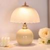 Ceramic Base Flower Bud Table Lamp Glass Cover Bedside Lamp Modern Ambient Light  Bedroom