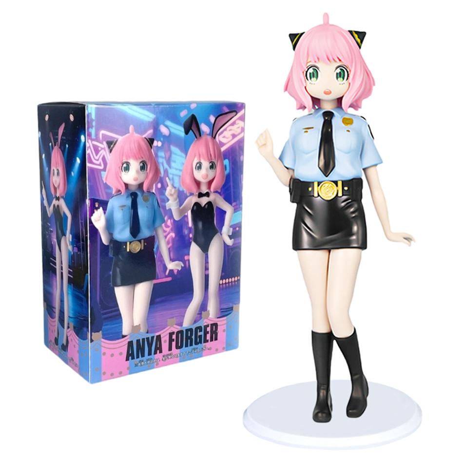 19cm Spy × Family Action Figure Police Uniform Anja Cosplay Doll Anime Cute Girl Doll PVC Model Toy Tabletop Decoration Gift