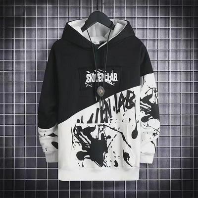 Men's Japanese-Style Hip-Hop Hoodie - Loose, Long-Sleeved Sweatshirt for Spring and Autumn