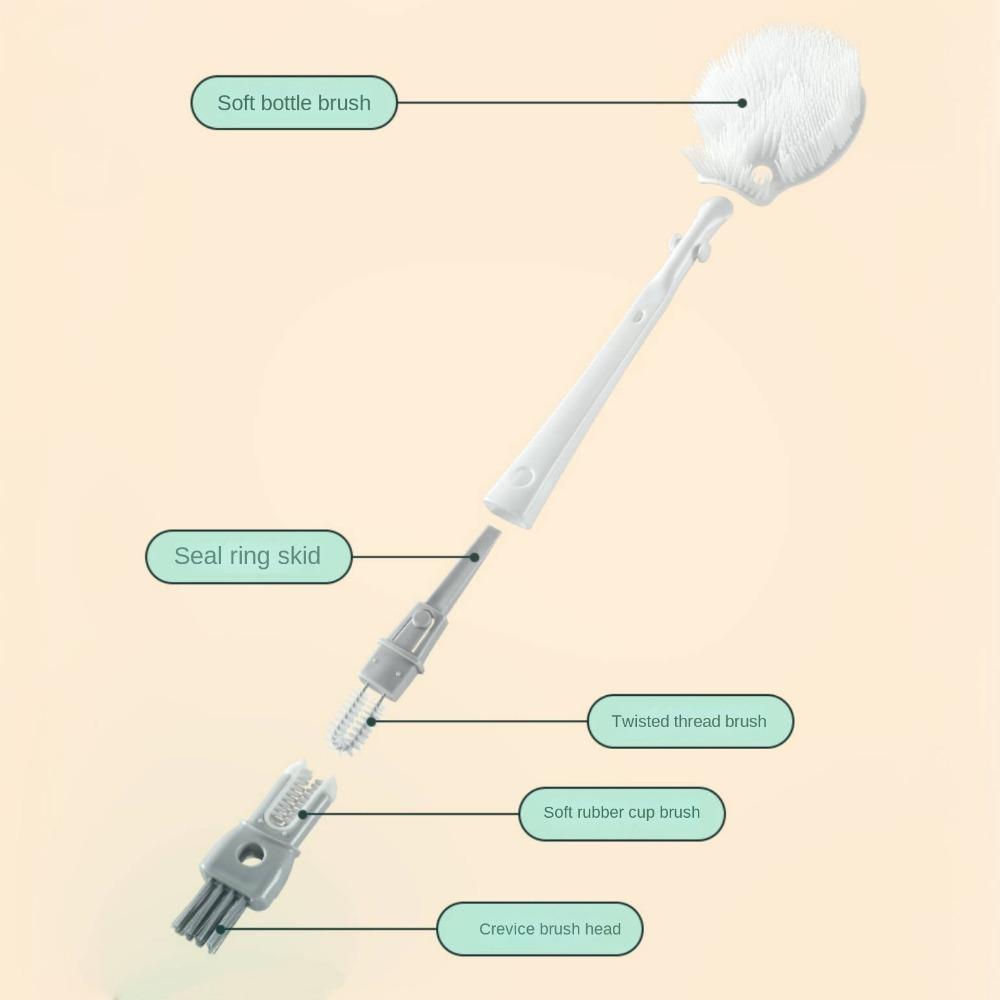 5 in 1 Cup Cleaning Brush Multi-functional Detachable Water Bottles Cleaner Long Handle Cup Washing Brush