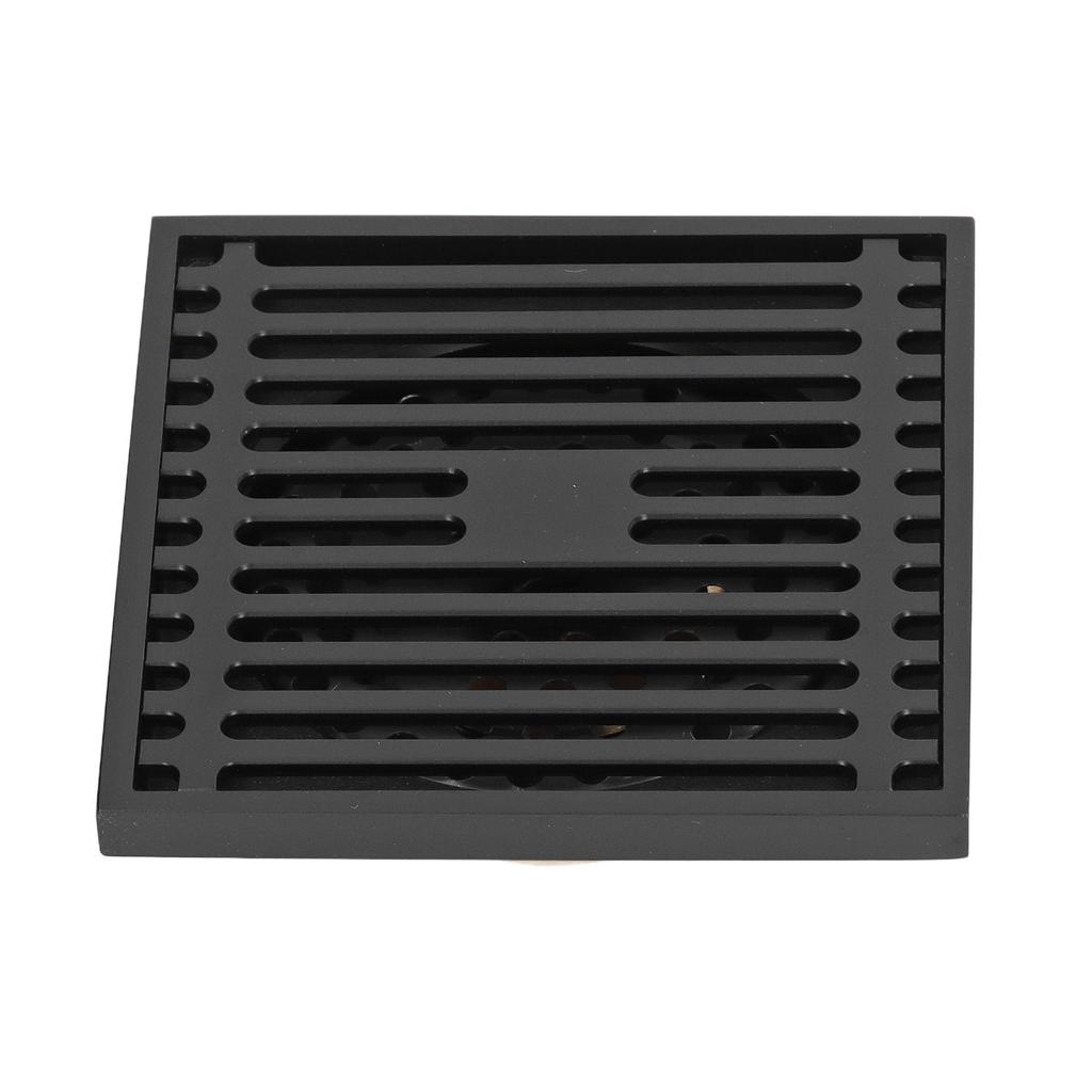 Shower Floor Drain Copper Odorproof Black Large Displacement Floor Drain Set for Bathroom Toilet