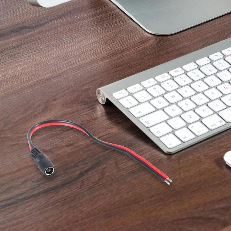 DC7909 Power Pigtails Cable 8mm Male/Female Plug to Bare Wire Open End Repair Cable 14AWG Barrels Power Wire Supply