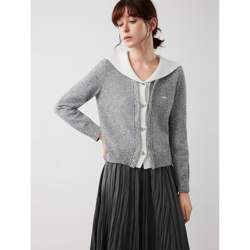 ELLE Alpaca Blend Faux Two-Piece Knit Cardigan M
