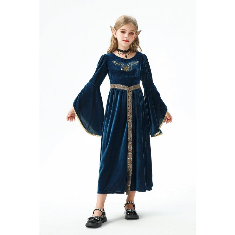 Halloween Children's Costumes Renaissance Medieval Dresses Children's Vintage Court European Girls Farm