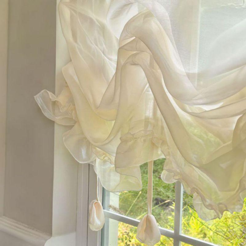 Decorative Sheer Curtains Pleated Lace Curtains