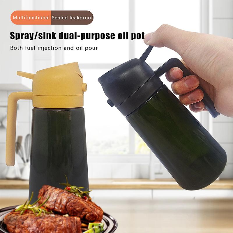 2-In-1 Dark Glass Oil Sprayer Olive Oil Dispenser Black Lightproof Oil Sprayer For Cooking Salads And Barbecues Barbecue Tools