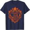 JB Fire Monogram Shield Flame Initial Emblem T-Shirt