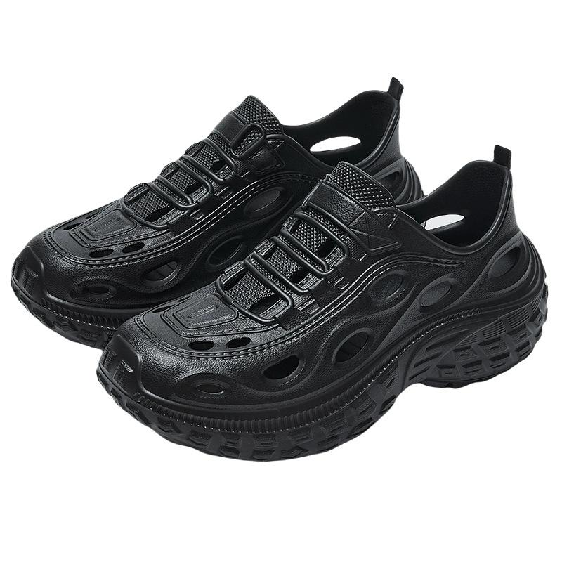 Fashion Couple Sandals Summer New Hollow Breathable Men's Beach Shoes Comfortable Height Increase Fashion Slip on Women's Casual Shoes