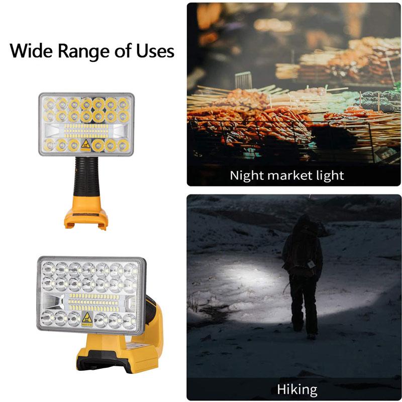 Dewalt 18V LED Work Light for DCB201 DCB200 Battery Indoor Outdoor Tool Light 9W 18W Bright Lighting