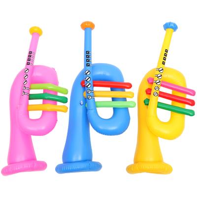 3 szt. nadmuchiwany instrument muzyczny dla dzieci zabawki inflacja dekoracje na imprezę dla dzieci trąbka materiały pcv rekwizyty dla dzieci