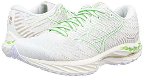 Mizuno Wave Rider 26 Running Shoes, Lightweight, Off-White/Green/Gold, Size 23.0 cm, 2E, for Jogging, Marathons, Sports, and Training