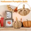 Hand-woven Pumpkin Balls, Straw-woven Home Living Room Decorations, Twisted Pattern Pumpkin Ornaments.