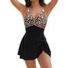 Women's Slimming Cross-Back Multi-Color One-Piece Swimsuit