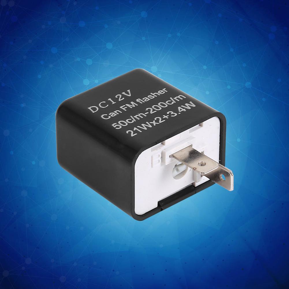 Universal Motorcycle Turn Signal Indicator 2 Pin Speed Adjustable LED Flasher Relay 12V Black