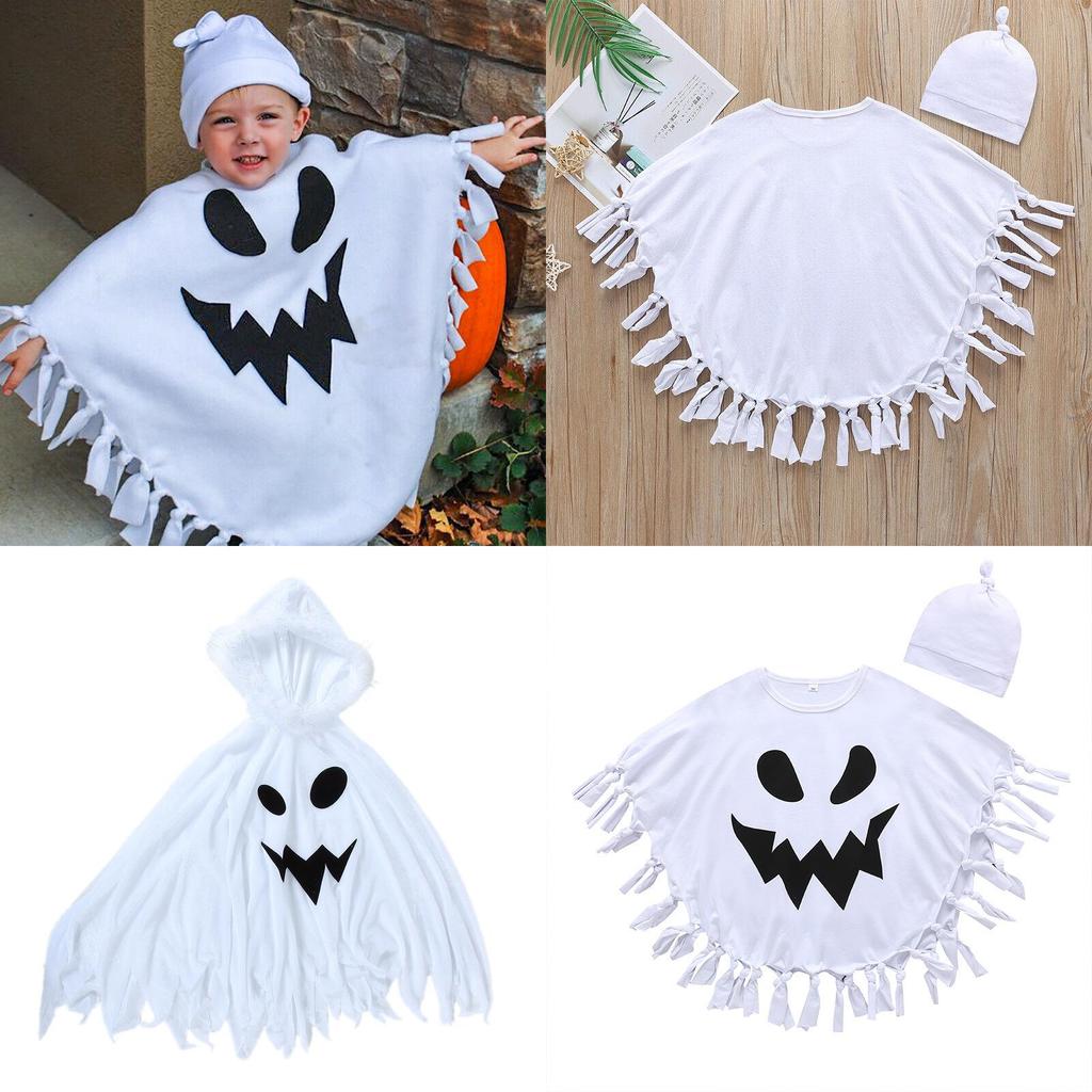 Soft And Comfortable Ghost Cloak Cape Halloween Cosplay Costume For Toddlers