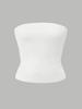 Plus Size Strapless Slim-Fit Tank Top - Solid Color