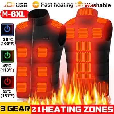 Chaleco eléctrico para hombre, chaqueta calefactable, calentador corporal de invierno con USB, chaleco a prueba de viento, abrigo, Tops