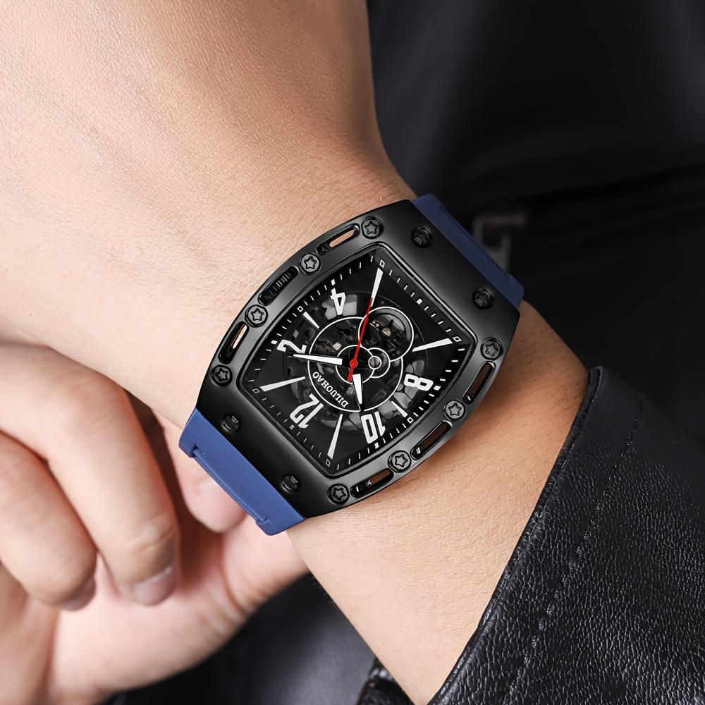 Quartz Watch Silicone Transparent Hollow Barrel Quartz Watch Casual Fashion Sports Men's Watch for Father's and Lover Gift Watch Christmas Gift