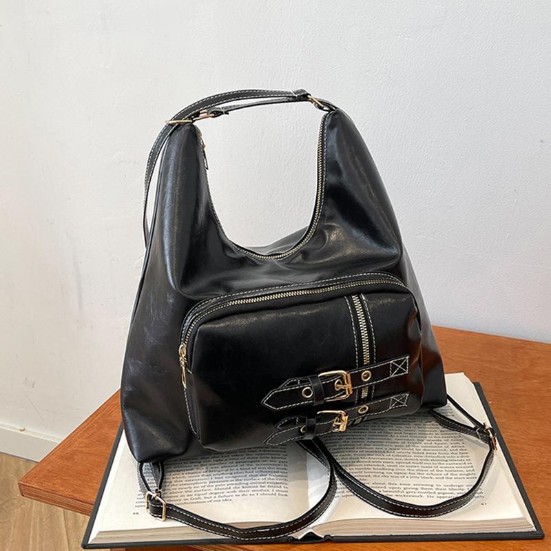 Fashion PU Leather Shoulder Bag Multifunctional Large Capacity Crossbody Bag Casual Underarm Bag Women KTB