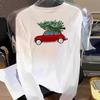 (Asian Size) Tree Watercolor Cute Graphic Tee Women Print T Shirt Christmas New Year Autumn Winter Casual Fashion Top Clothing Long Sleeve T-shirts