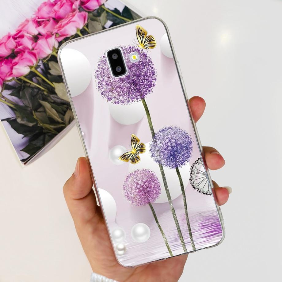 Silicone Phone Case For Samsung Galaxy J4 J6 Plus J8 2018 Oil Flower Fashion Soft Back Cover On Samsung J6 2018 J6+ J610F Case