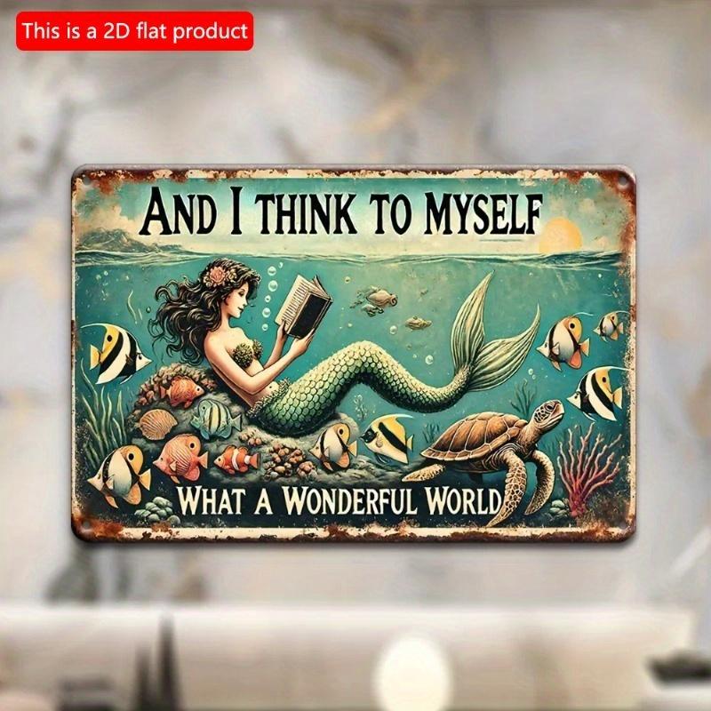 2D Flat Wooden Sign 30*20cm Vintage Wooden Wall Ornate Decorative 'What A Wonderful World Decorative Plaque Funny Retro Wooden Wall Ornate Appropriate