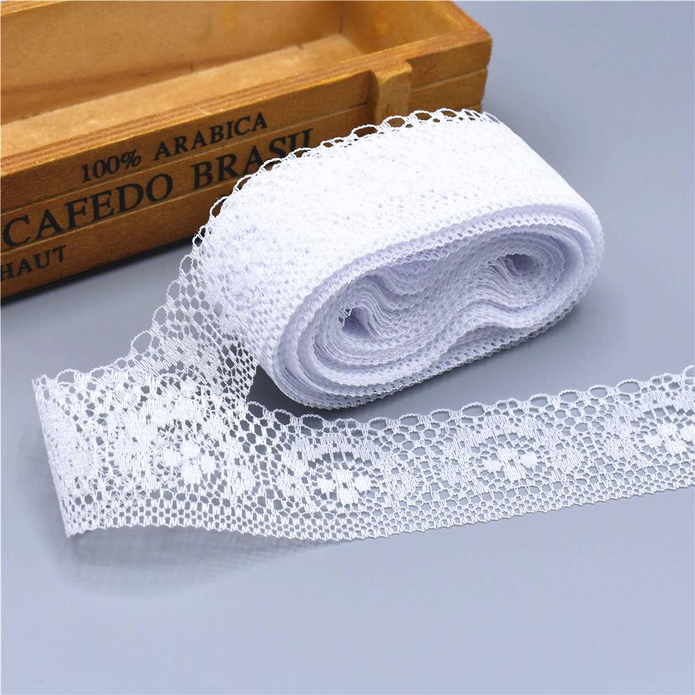 10 Yards High Quality Beautiful White Lace Ribbon Tape 40MM Lace Trim DIY Embroidered For Sewing Decoration African Lace Fabric