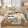 Double Layered Printed Thickened Raschel Soft Blanket Heat Retention Warm Quilt No Shedding Colorfast Anti-static Travel Throw