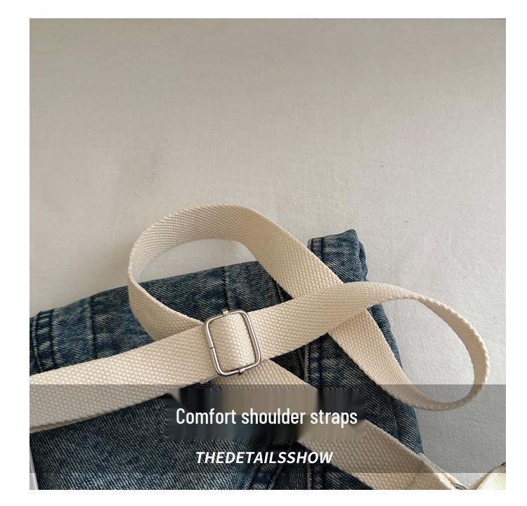 2025 Women's Color-Blocking Canvas Handbag: Trendy Crossbody & Shoulder Bag with Colorful Strap