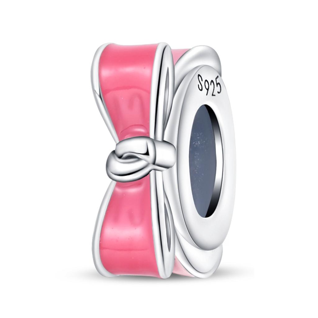 Beautiful 925 Sterling Silver Red Valentine's Day Infinity Love Rose Pendant Fit DIY Bracelet Necklace Date Accessories Gifts