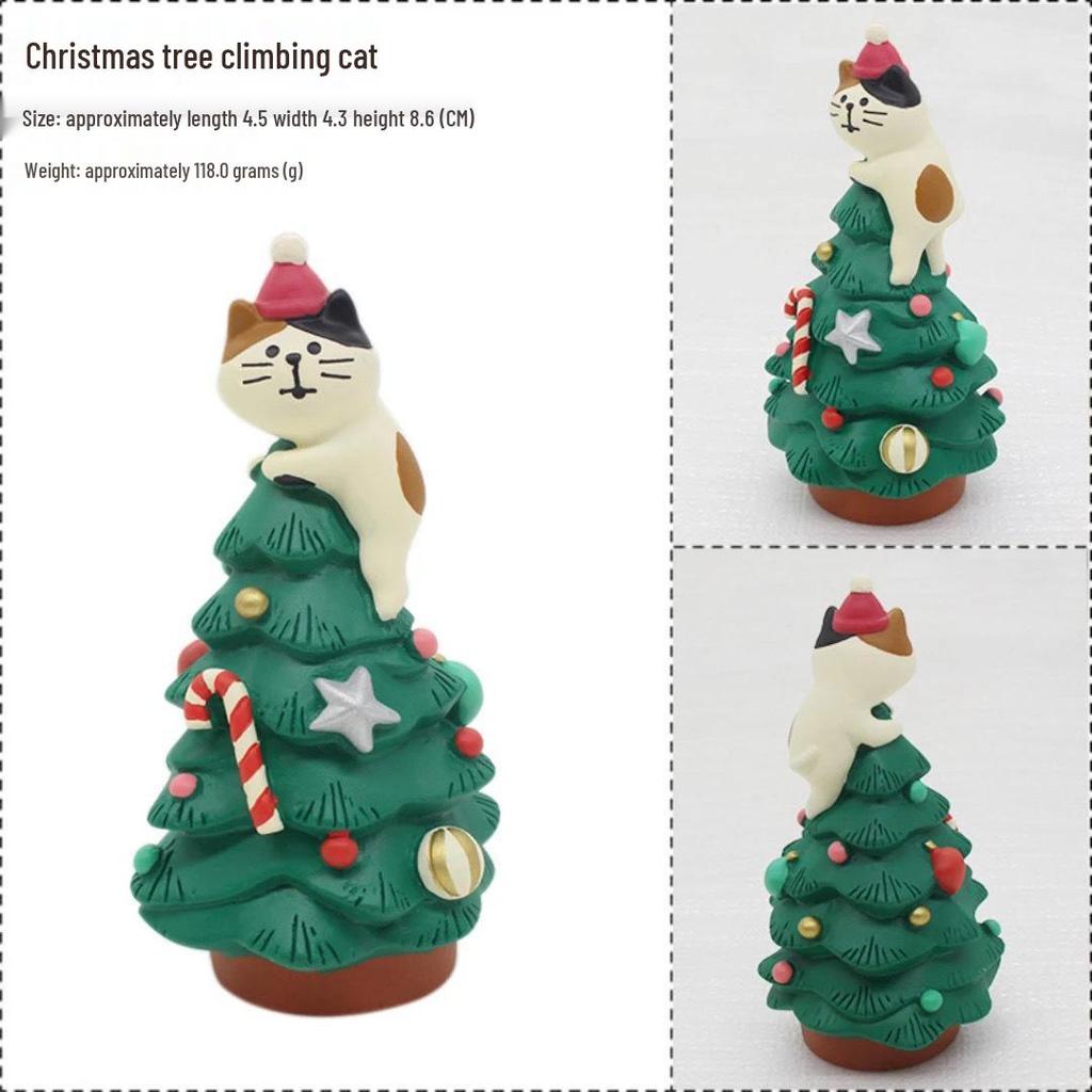 Japanese Creative Miniature Christmas Old Man Tree Ornament Resin Handicraft