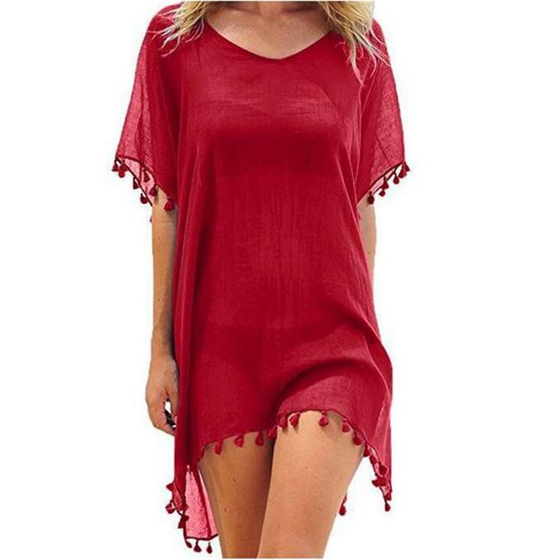 Cover Up Dress Swimsuit Bikini Beach Wear Women's Tassel Bathing Suit Beach Sun Protection Clothing