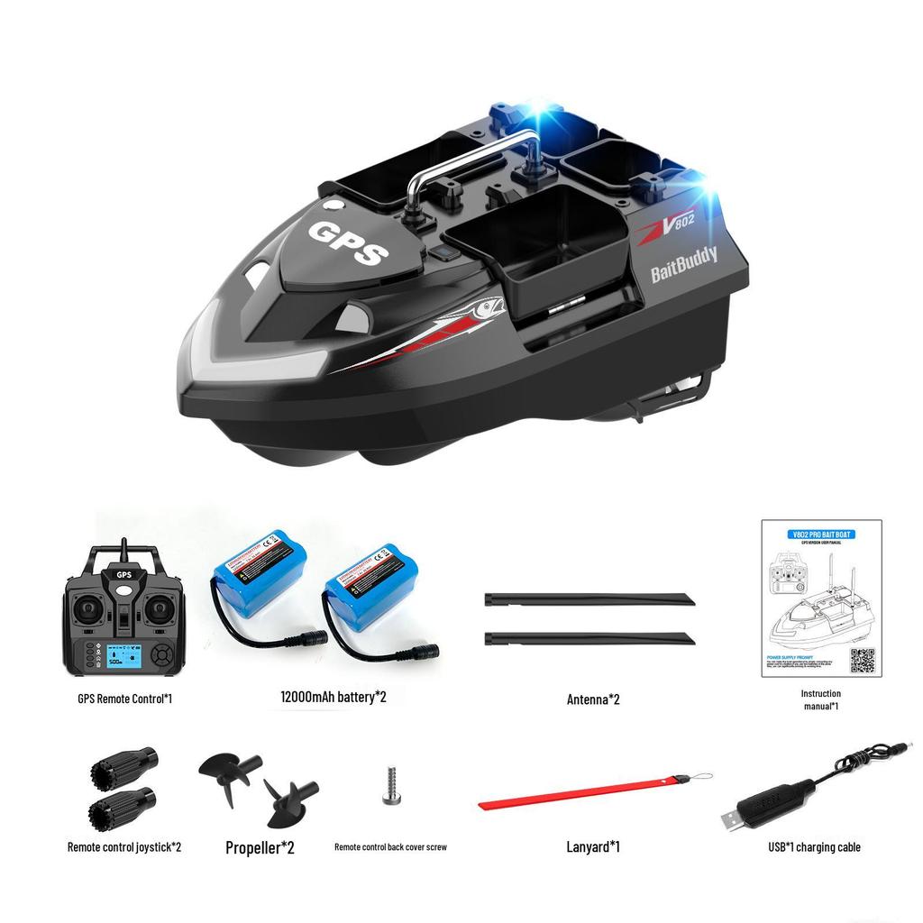Smart Electric Remote Control Bait Boat with Automatic Return and Dispenser for Outdoor Fishing