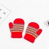 Gestrickte Gestreifte Muster Handschuhe Winter Vollfinger Fäustlinge Dehnbar Warm Spazierengehen Laufhandschuhe für Kinder Unisex 1-2 Jahre