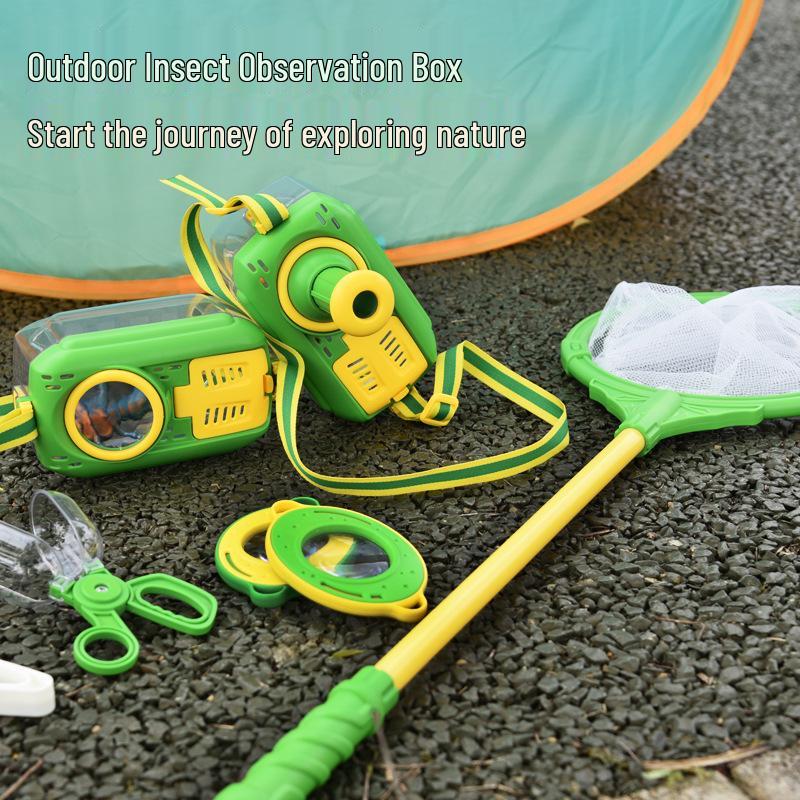 Kids' Outdoor Adventure Insect Exploration Set with Observation Box, Net, and Scoop
