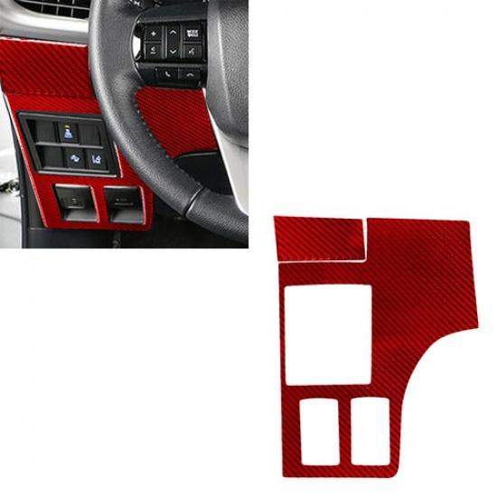 2Pcs Red Carbon Fiber Interior Driver Side Dashboard Cover Trim For Toyota Hilux
