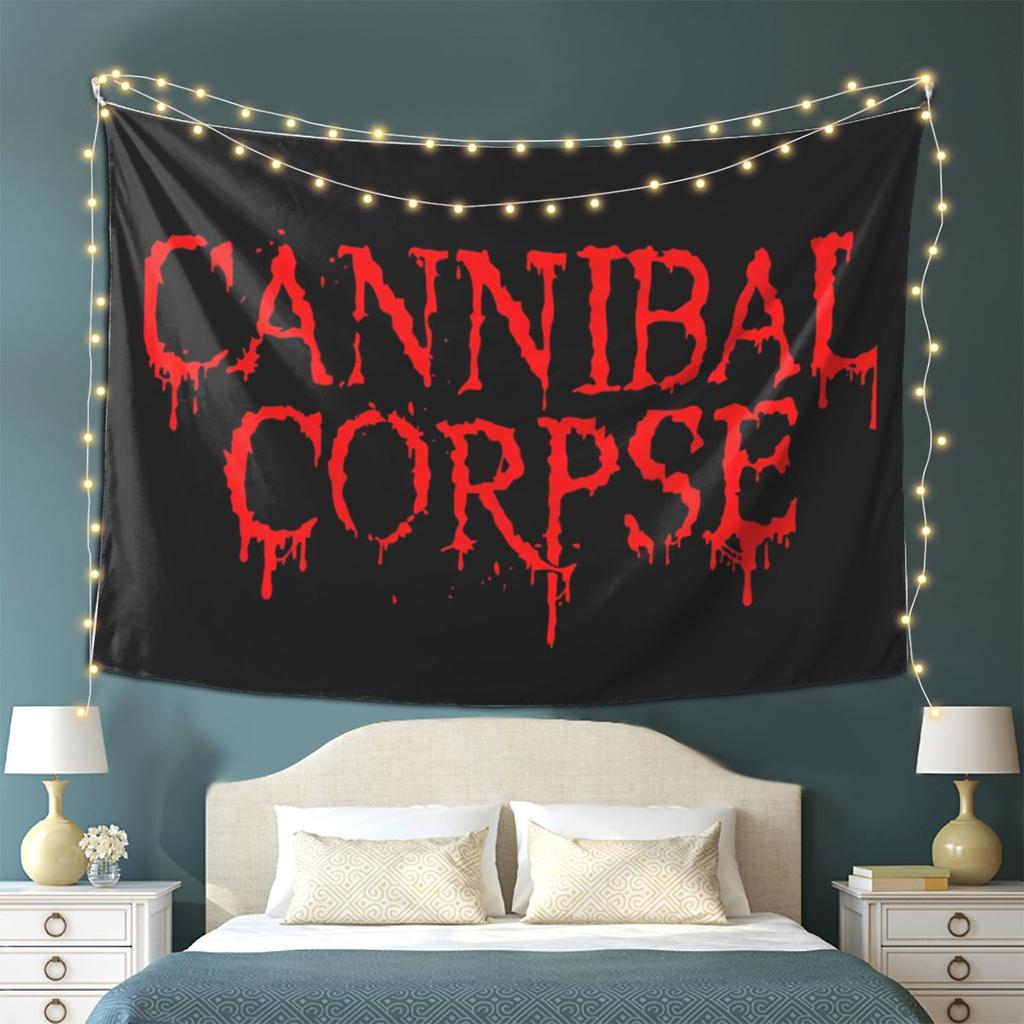 Tapestry Cannibal Corpse Band Death Metal Appeso a Parete Decorazione Estetica per la Casa Arazzi per Stanza del Dormitorio