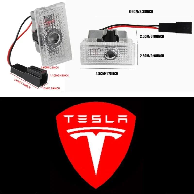 Car Sticker Tesla Tesla 2Pcs Car Door Projector Welcome Lights Accessories For Tesla Model 3 S X Y Cybertruck Roadster SpaceX Ca