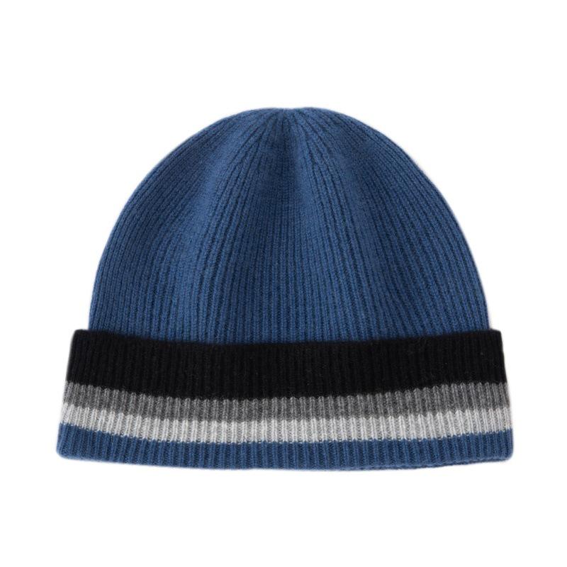Rainbow Colorblock Cashmere Knit Hat - Versatile Retro Warmth for Couples One Size